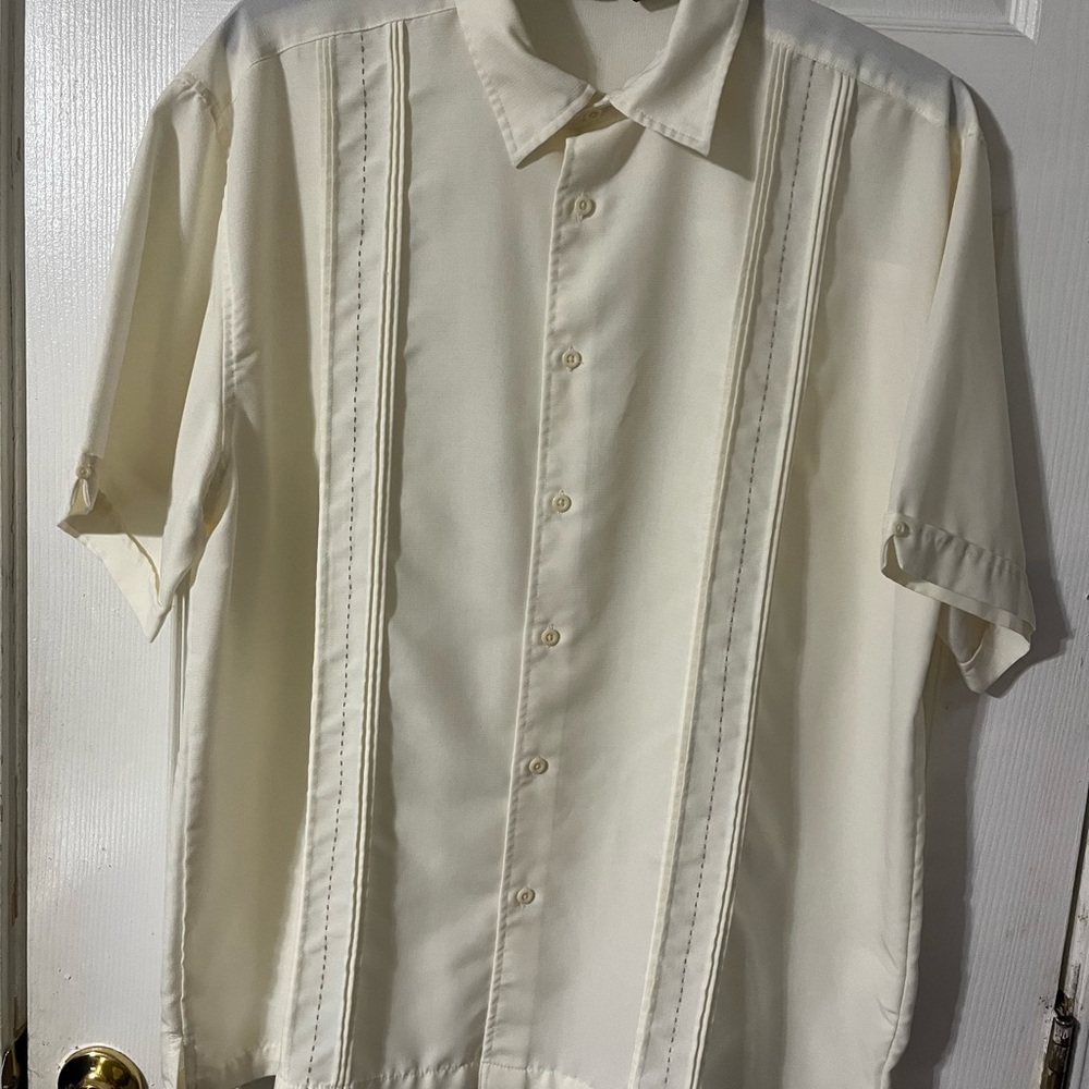 Elegant Cream Button Down Shirt for Men size XL